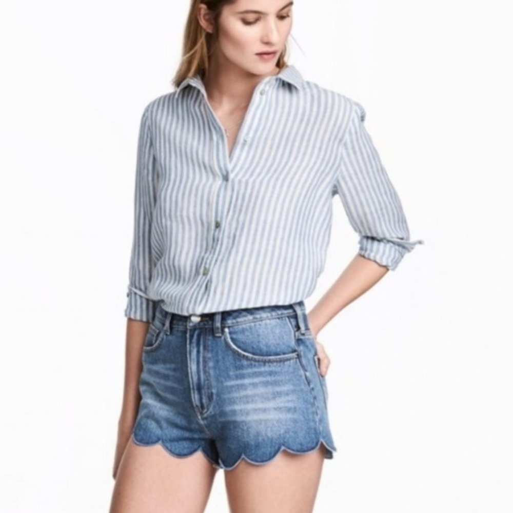 H&M Denim Scallop Shorts
